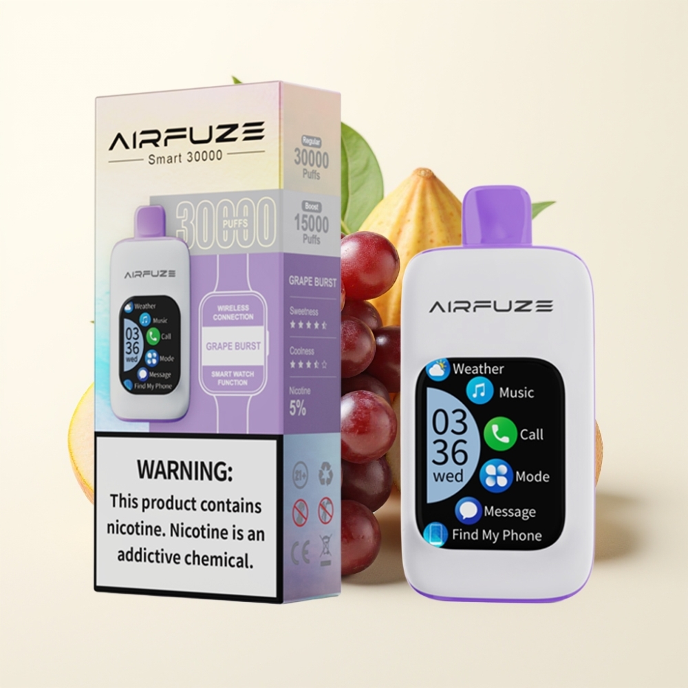 AirFuze Smart 30000 Puffs Disposable Pod Explosión de Uva con pantalla táctil