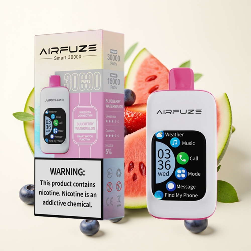AirFuze Smart 30000 Puffs Disposable Vape Arándano Sandía con pantalla táctil