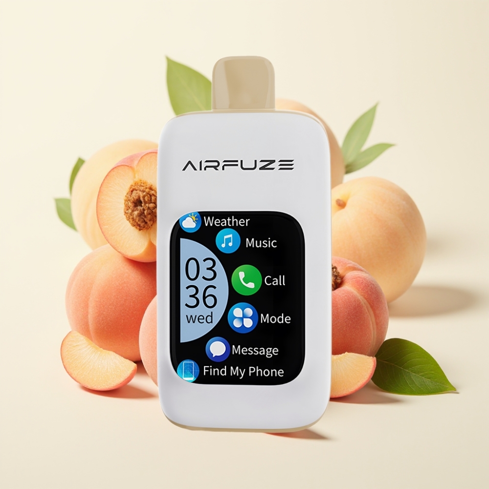 AirFuze Smart 30000 Puffs Disposable Vape Melocotón Jugoso y Pod con pantalla táctil