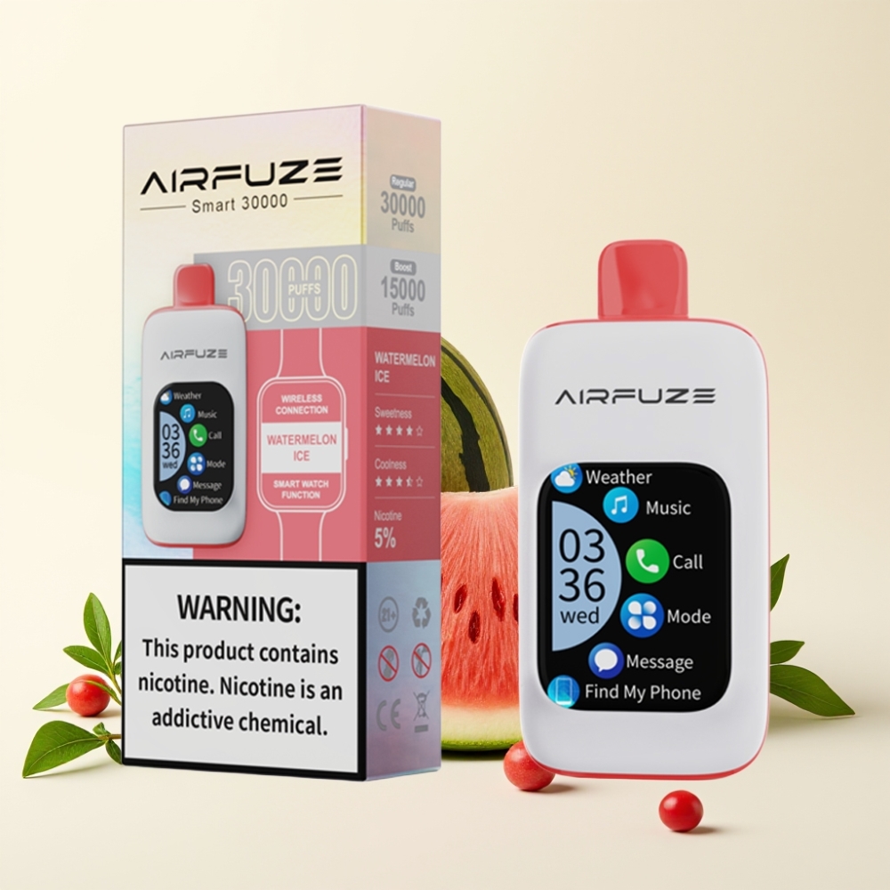 AirFuze Smart 30000 Puffs Disposable Vape Sandía Helada y Pod con pantalla táctil