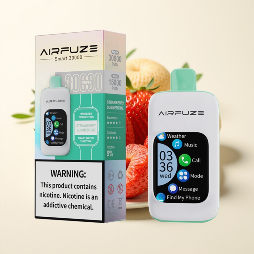 AirFuze Smart 30000 Puffs Pod Desechable Fresa Verano Pantalla Táctil