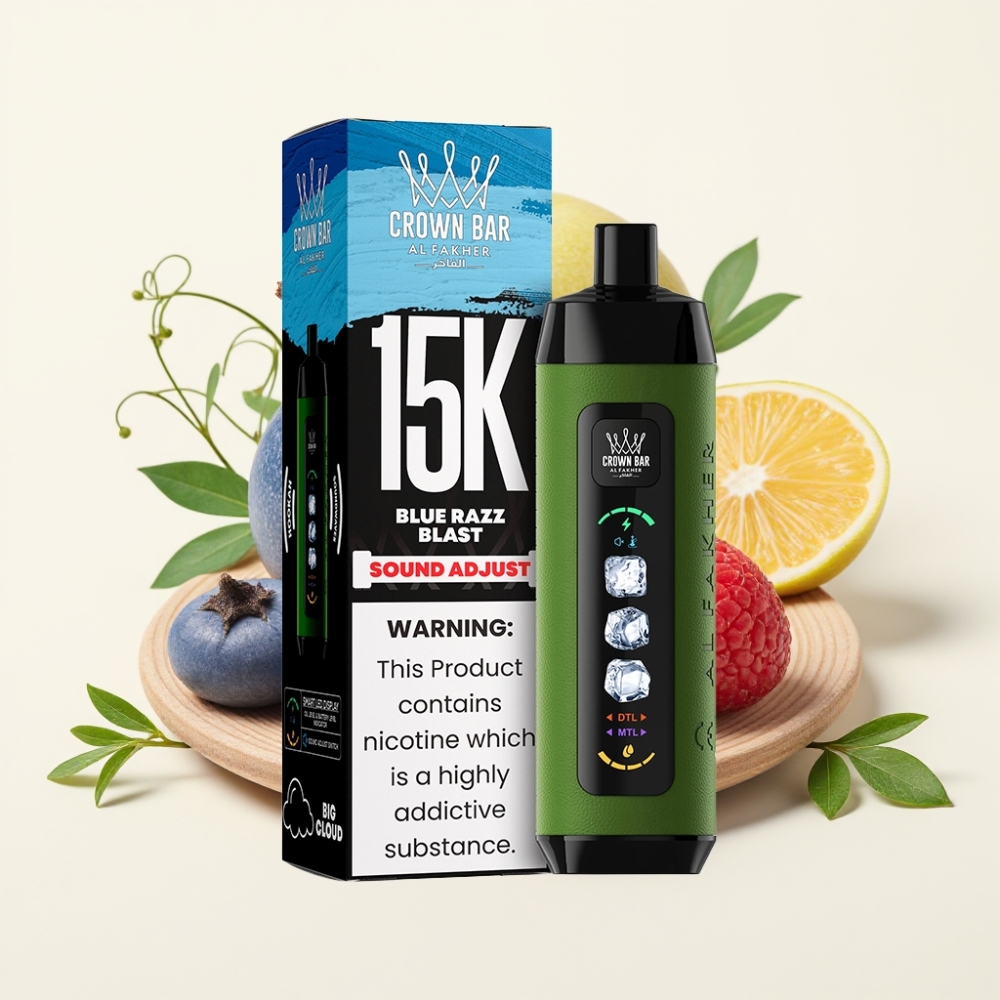 Al Fakher 15k Ice Adjust Clouds Disposable Device Explosión de Frambuesa Azul 15000 puffs 22ml