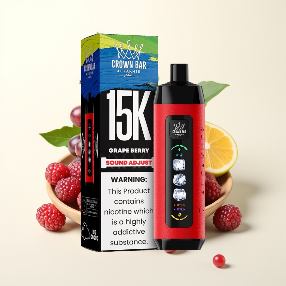 Al Fakher 15k Ice Adjust Clouds Disposable Device Uva Baya 15000 pufs Pantalla LED