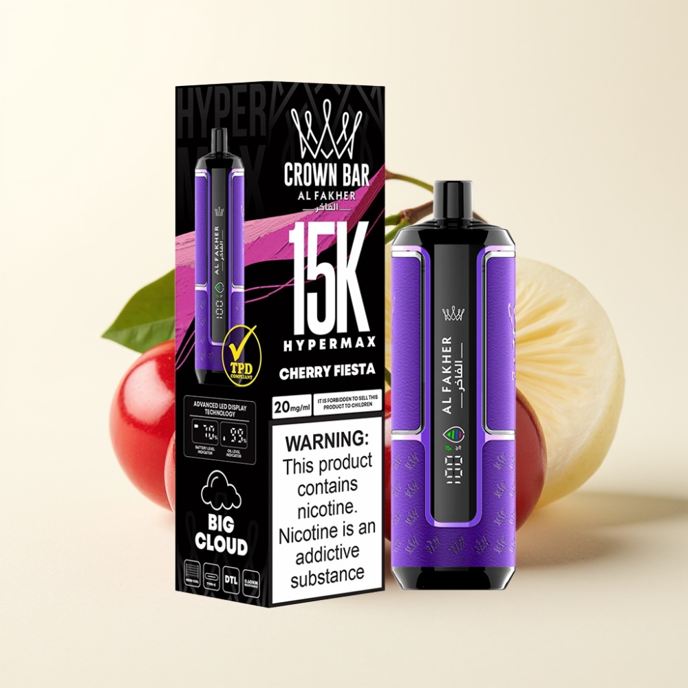 Al Fakher Crown Bar 15K Hypermax Desechable Cherry Fiesta 22ml