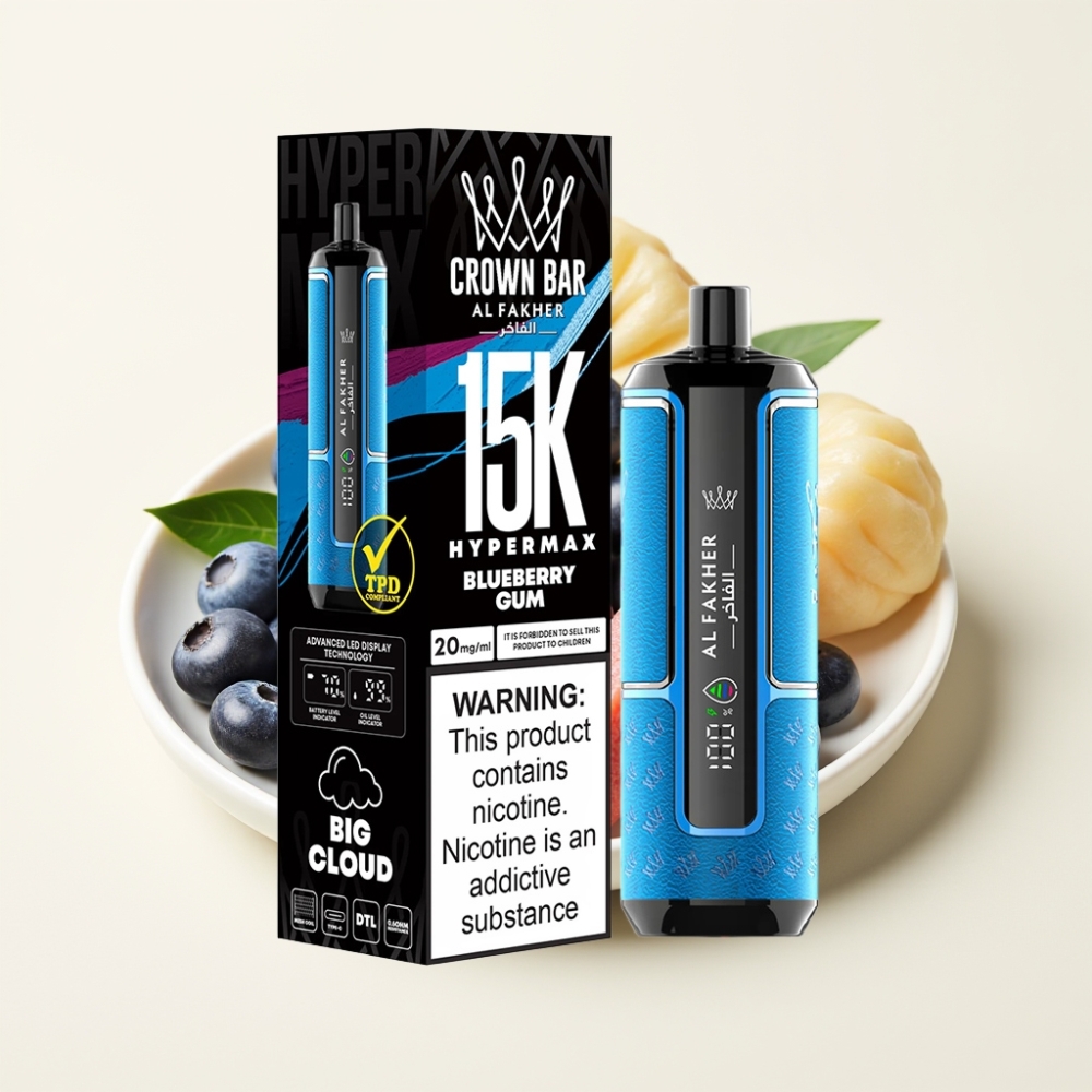 Al Fakher Crown Bar 15K Hypermax Kit Desechable Chicle de Arándano 22ml 6mg