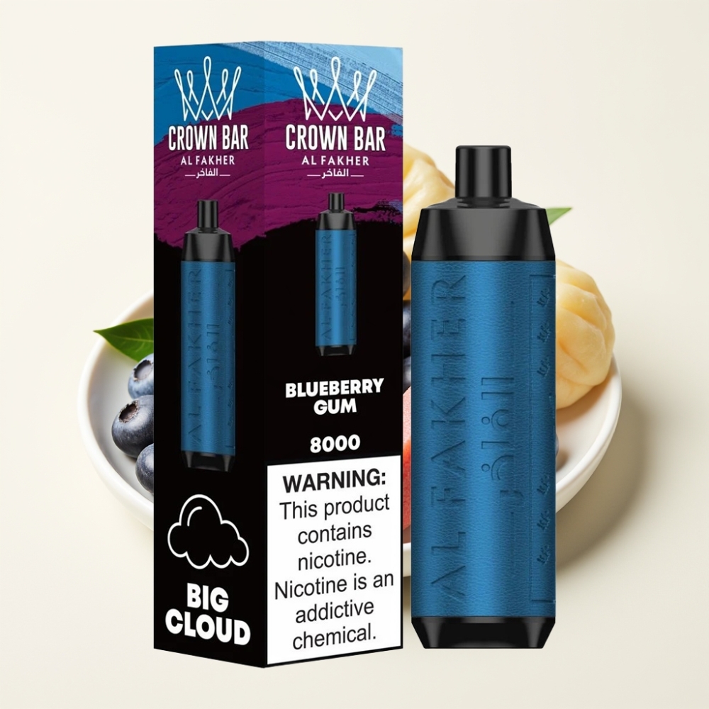Al Fakher Crown Bar 8000 Crystal Chicle de Arándano Vape Desechable Crystal USB-C 18ml