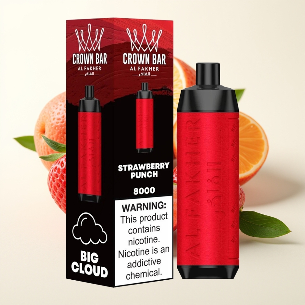 Al Fakher Crown Bar 8000 Crystal Desechable Ponche de Fresa 18ml 5mg