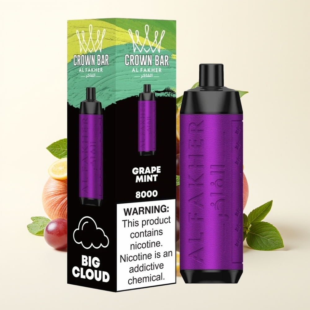 Al Fakher Crown Bar 8000 Crystal Desechable Uva Menta 18ml 5mg