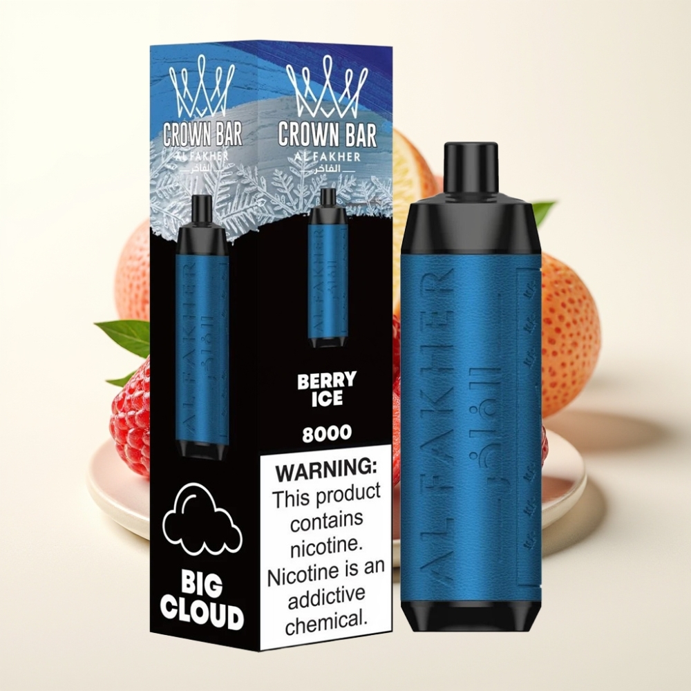Al Fakher Crown Bar 8000 Crystal Desechable Vape Baya Hielo 18ml 5mg