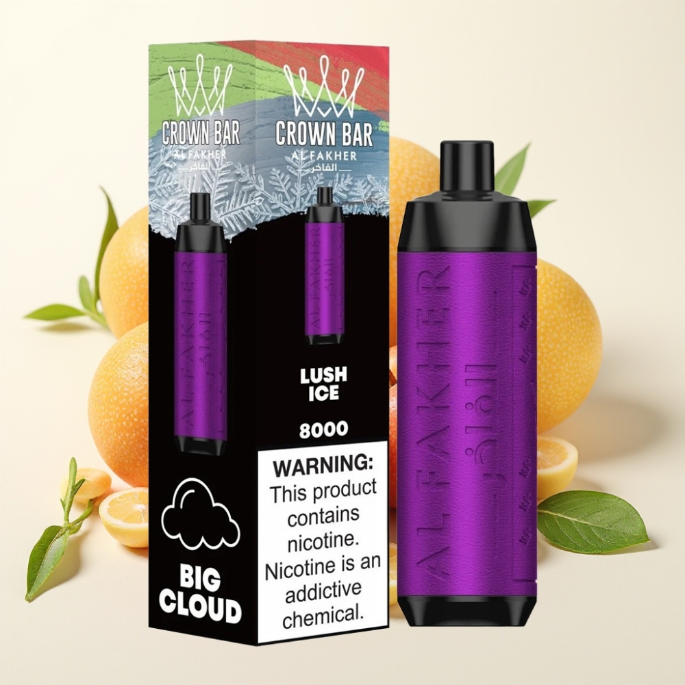 Al Fakher Crown Bar 8000 Crystal Desechable Vape Hielo Lush 18ml