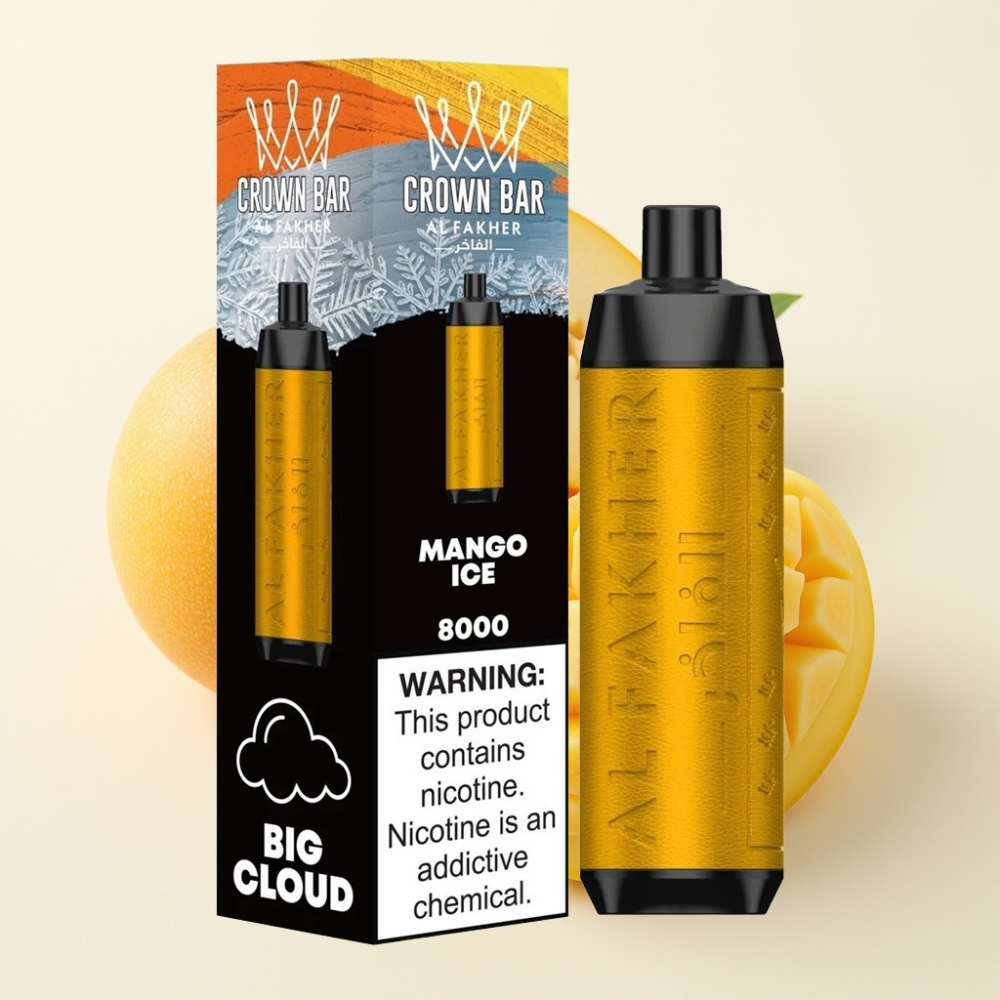 Al Fakher Crown Bar 8000 Crystal Desechable Vape Hielo de Mango 18ml 5mg