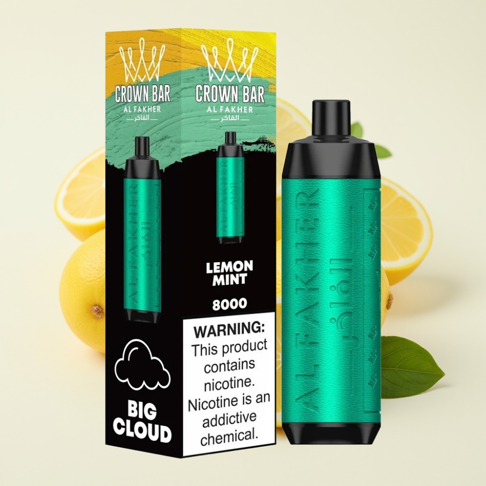 Al Fakher Crown Bar 8000 Crystal Desechable Vape Limón Menta 18ml