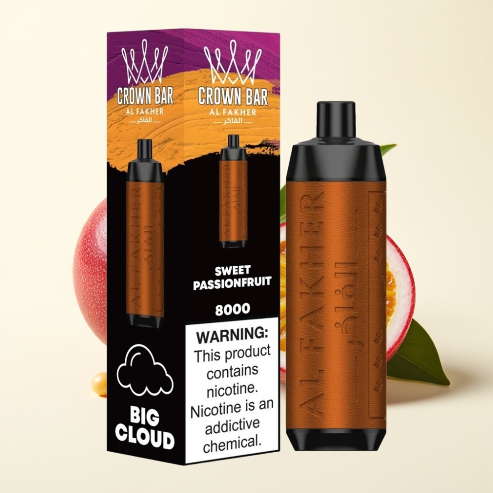 Al Fakher Crown Bar 8000 Crystal Desechable Vape Pasión Dulce 18ml 5mg