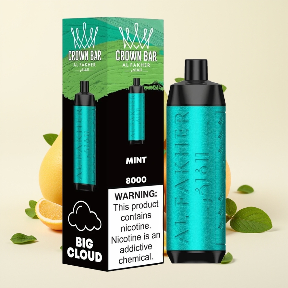 Al Fakher Crown Bar 8000 Crystal Vape Desechable Crystal Menta 18ml 5mg