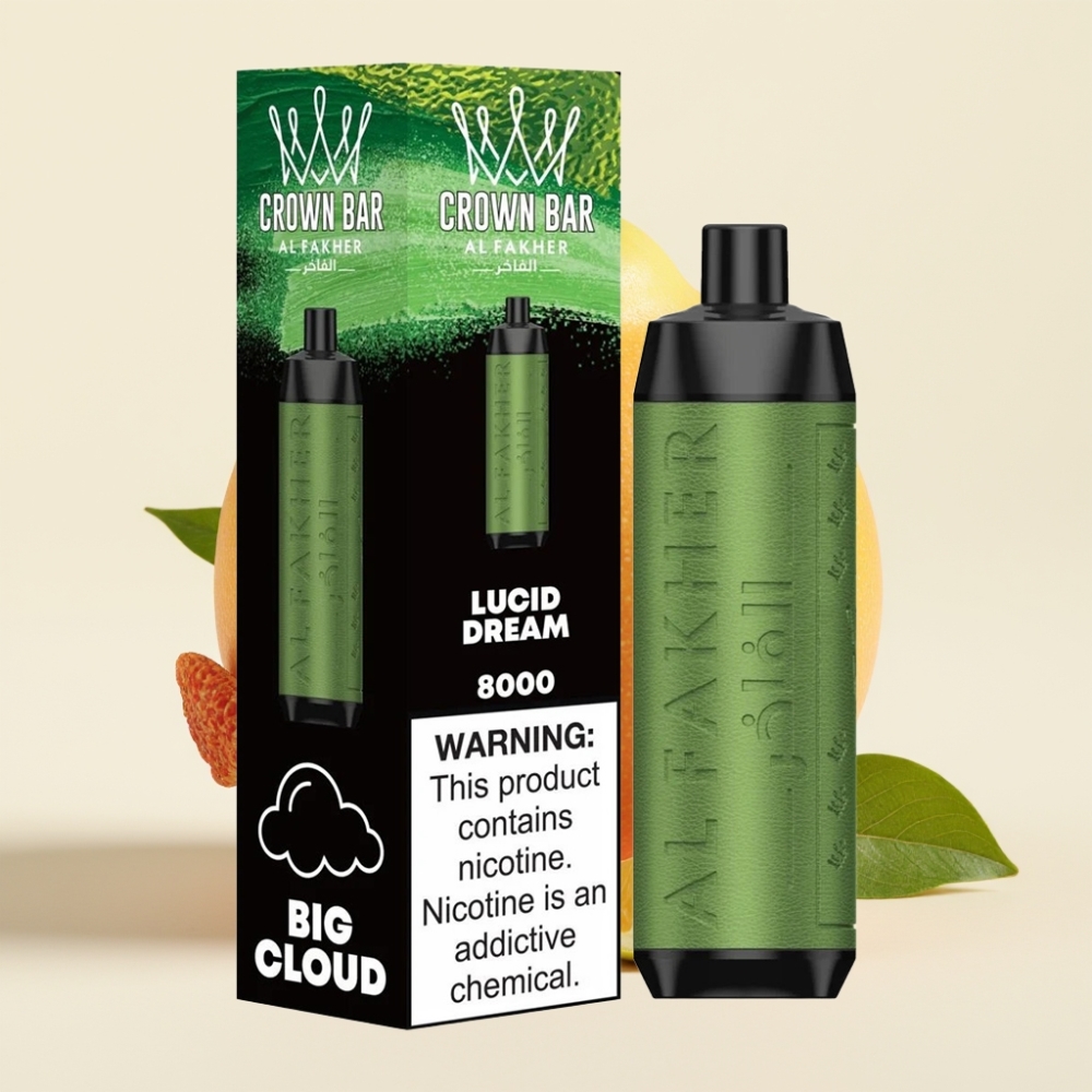 Al Fakher Crown Bar 8000 Crystal Vape Desechable Sueño Lúcido USB-C