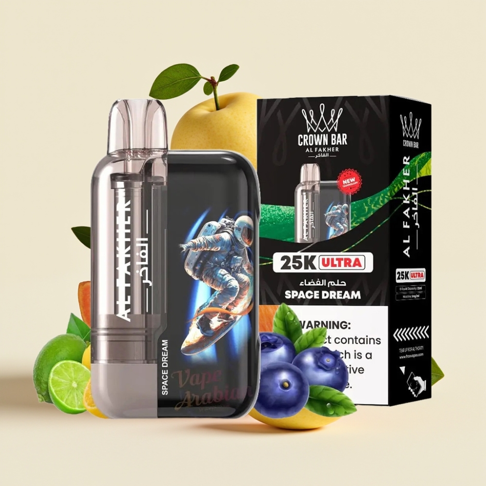 Al Fakher Crown Bar Ultra 25K Vapeador Desechable Sueño Espacial con Pantalla LED y Bobina Mesh