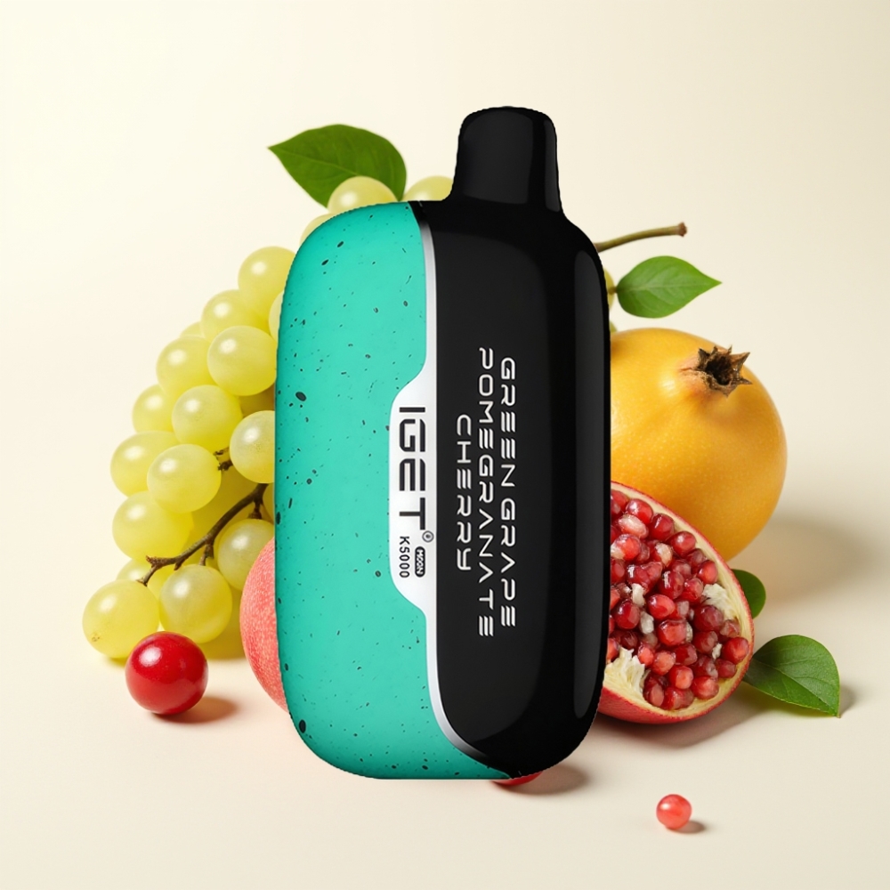 IGET Moon K5000 Puffs Vape Desechable Uva Verde Granada Cereza 1.35 Ohm