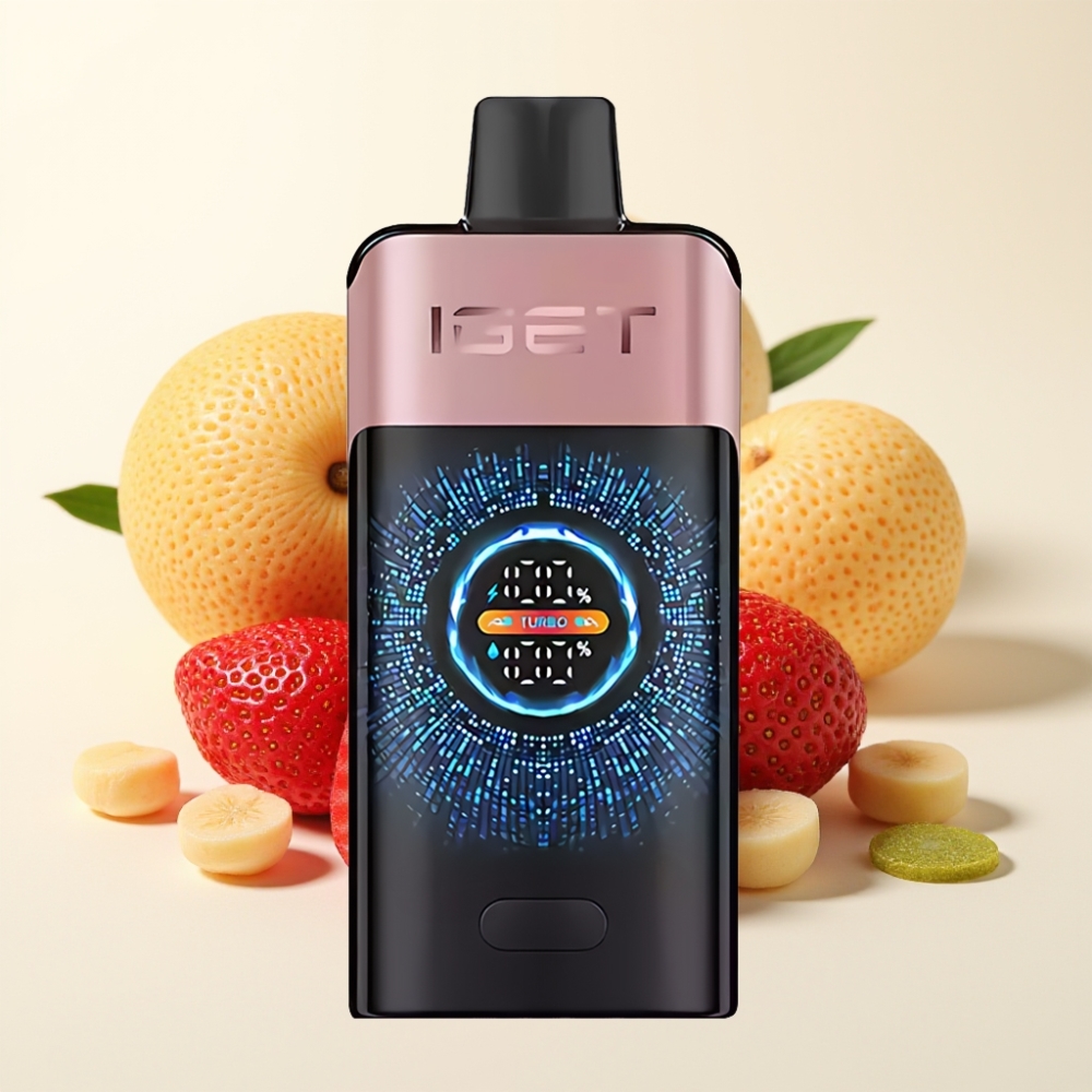 IGET ONE 12000 Puffs Chupa Chups Fresa con Pantalla Curva Grande y 2700 mAh