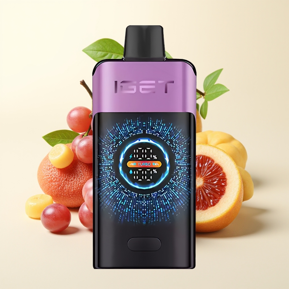 IGET ONE 12000 Puffs Desechable Vape Uva Chupa Chups y Pantalla Curva Grande