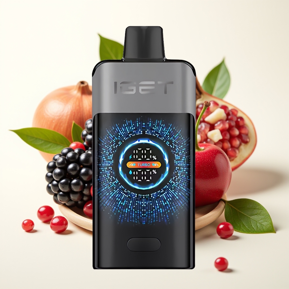 IGET ONE 12000 Puffs Desechable con Pantalla Curva y Sabores Zarzamora Cereza Granada
