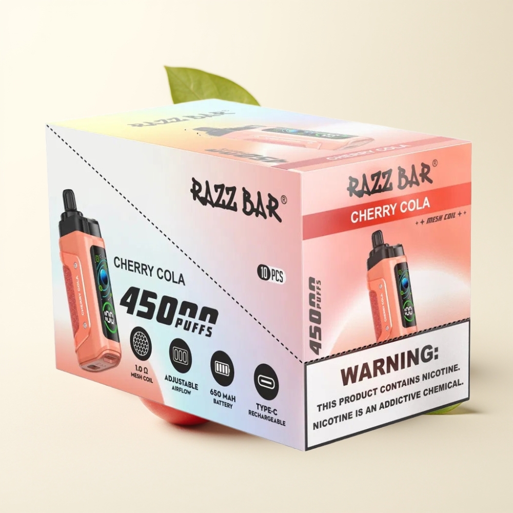 Razz Bar 45000 Puffs Desechable Cereza Cola 1.0 Ohm Recargable