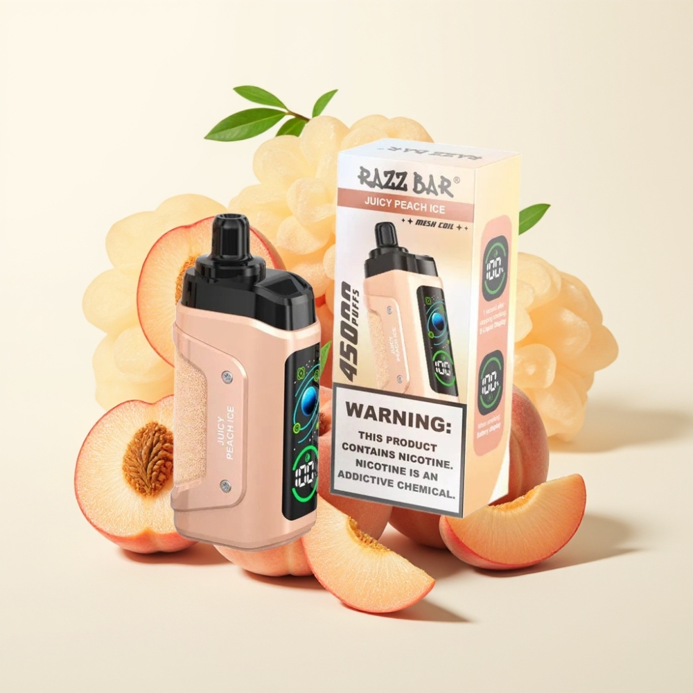 Razz Bar 45000 Puffs Desechable Durazno Jugoso Helado Tipo-C Recargable