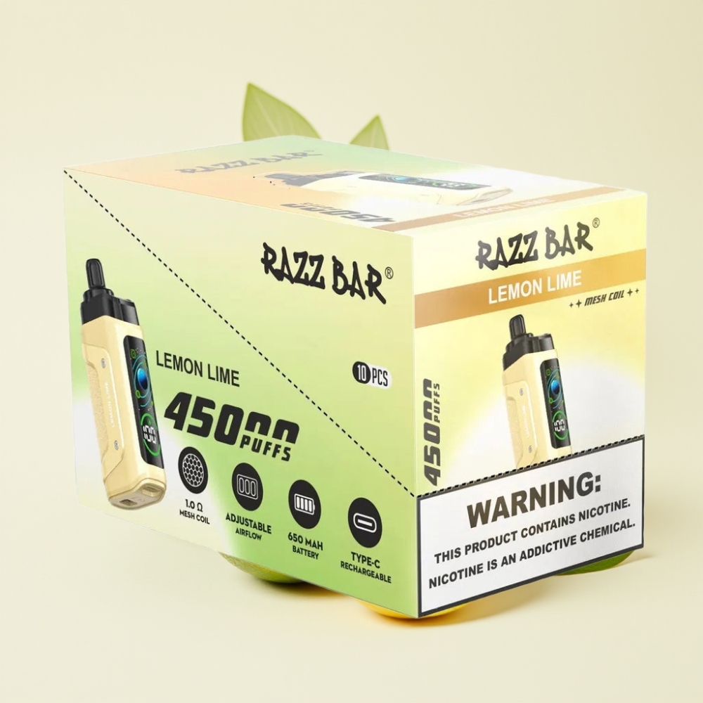 Razz Bar 45000 Puffs Desechable Lima Limón y Malla 1.0 Ohm