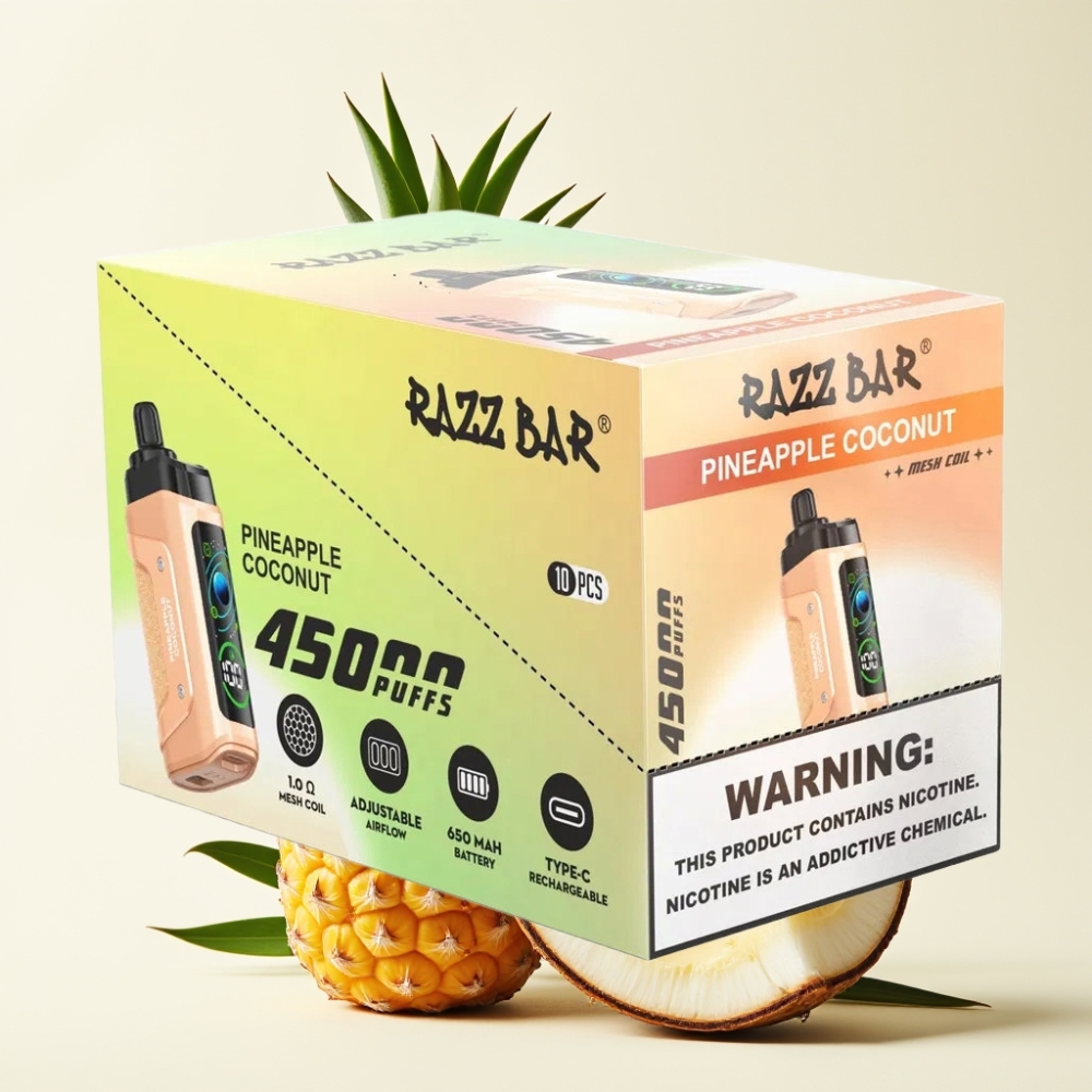 Razz Bar 45000 Puffs Desechable Vape Piña Coco y Ajustable Airflow