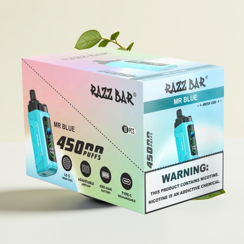 Razz Bar 45000 Puffs Desechable Vape Sr. Azul con Batería Recargable