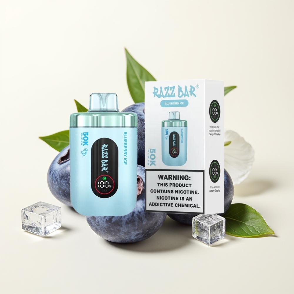 Razz Bar 50K Puffs Baya Azul Hielo Recargable Tipo-C