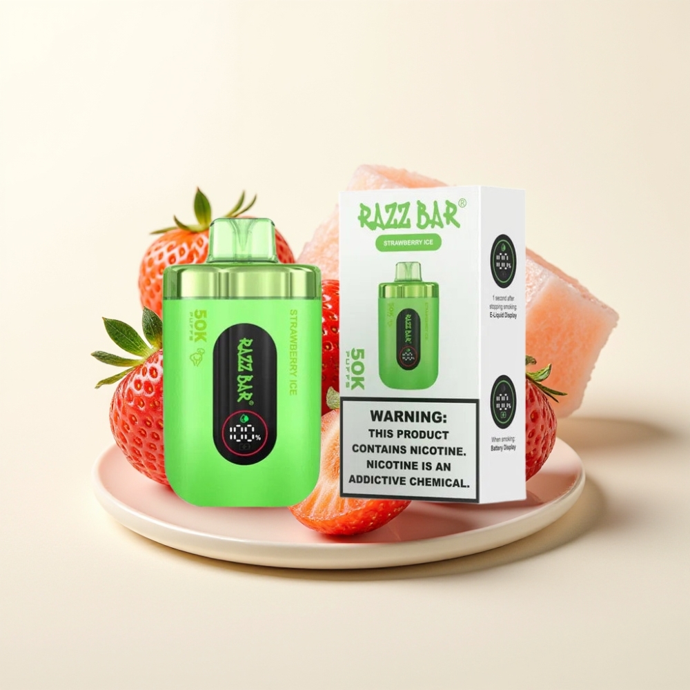Razz Bar 50K Puffs Desechable Fresa Helada 650mAh Recargable