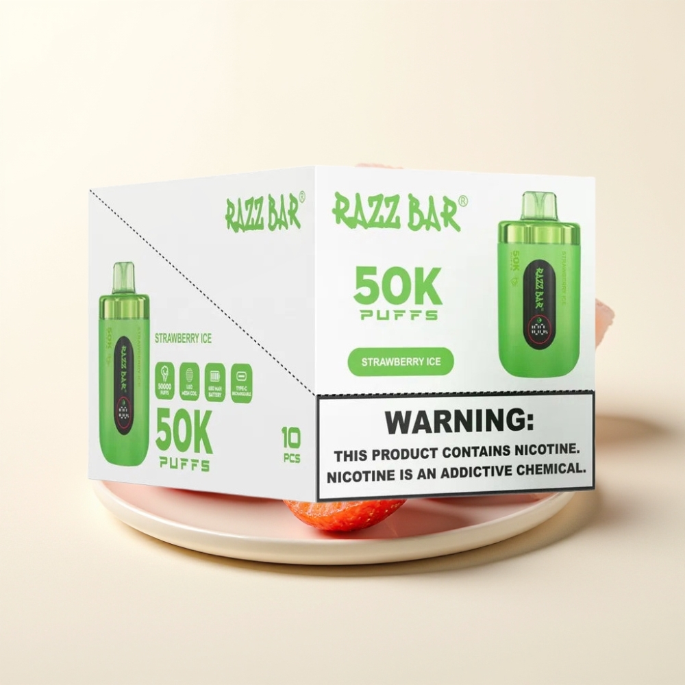 Razz Bar 50K Puffs Desechable Fresa Helada 650mAh Recargable