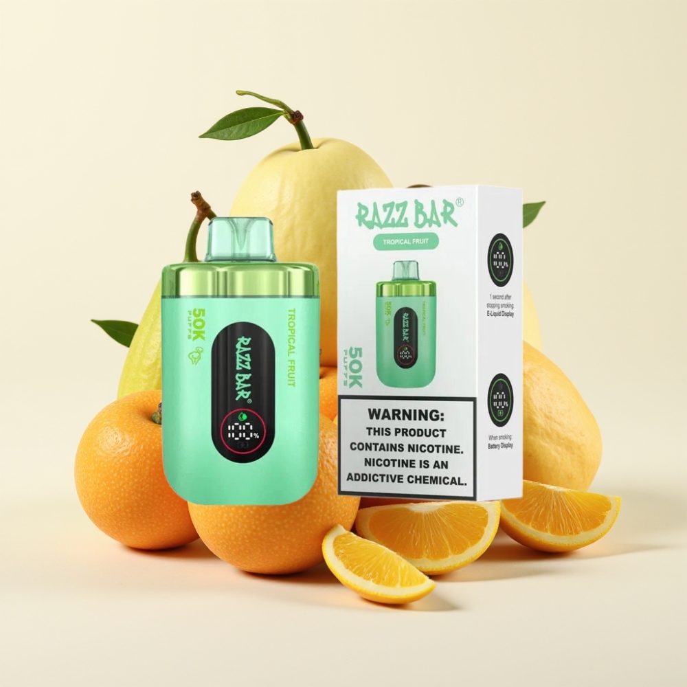 Razz Bar 50K Puffs Vape Desechable Fruta Tropical con Batería 650mAh