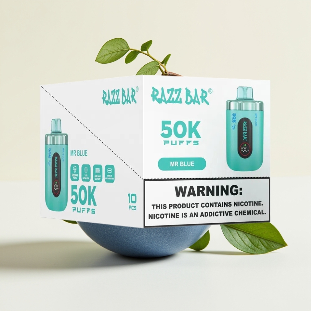 Razz Bar 50K Puffs Vape Desechable Sr. Azul Recargable Tipo-C