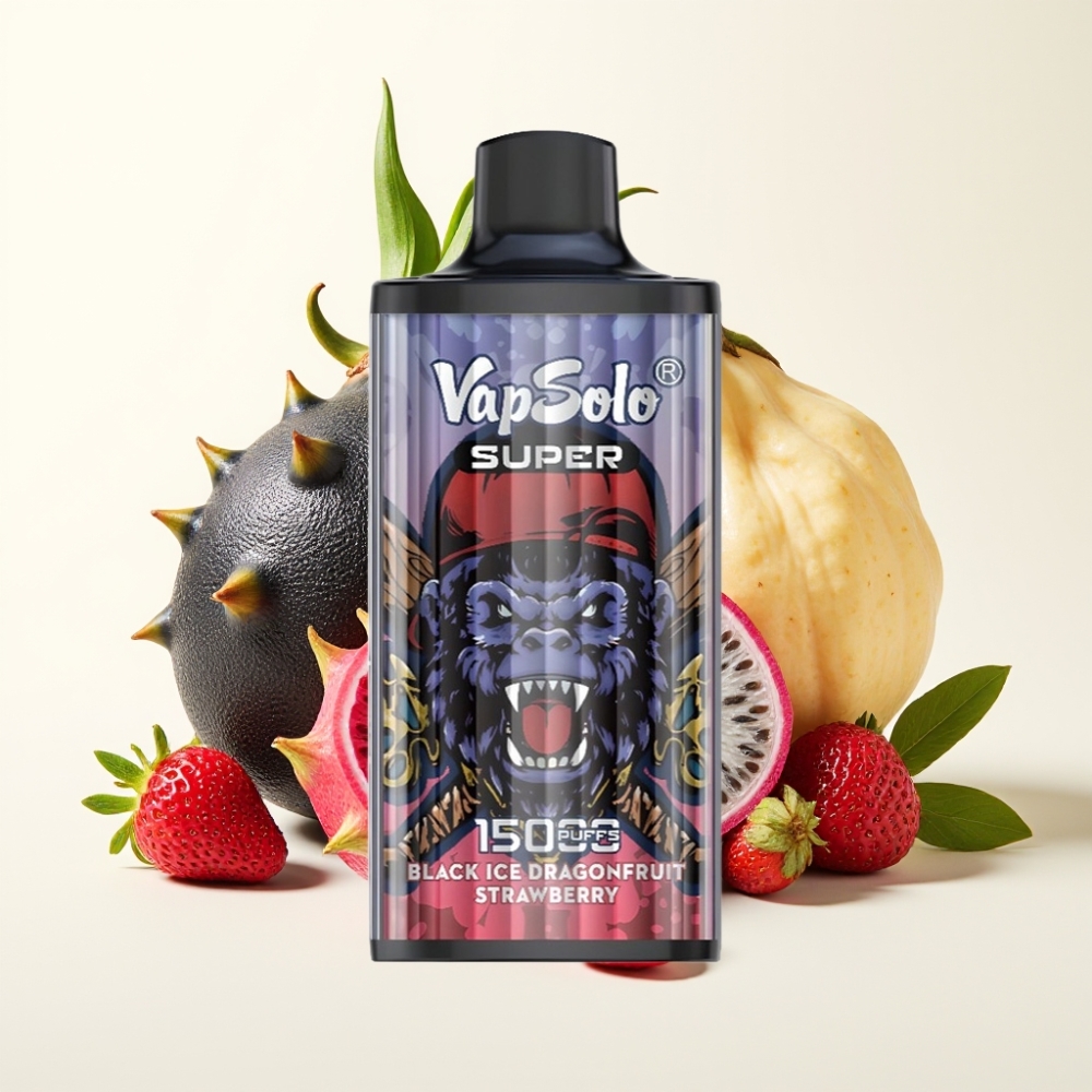 Vapsolo Super 15000 Puffs Vape Negro Hielo Pitaya Fresa 40ml 50mg/ml
