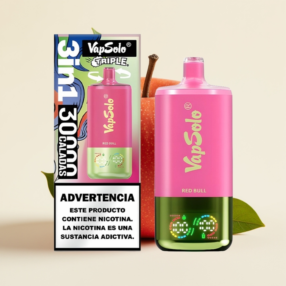 VapSolo Triple 30000 Puffs Desechable Vape Toro Rojo 40ml