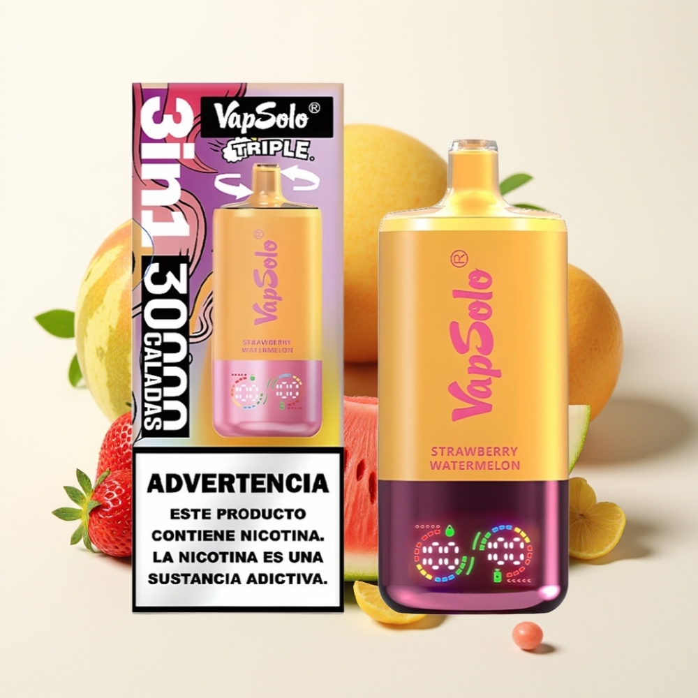 VapSolo Triple 30000 Puffs Fresa Sandía & Melocotón Limón 40ml