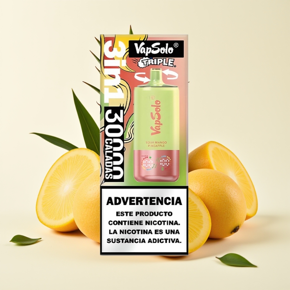 Vapsolo Triple 30000 Puffs Disposable Vape Mango Piña Ácida 40ml