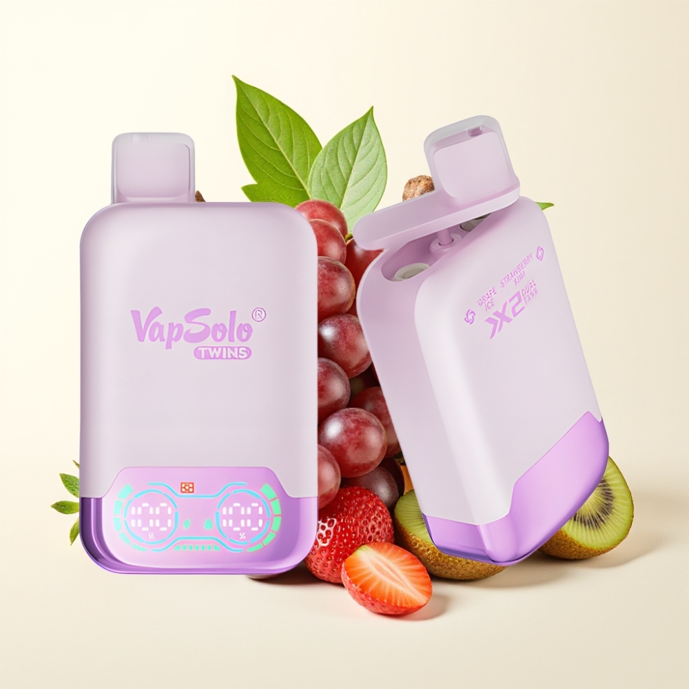 Vapsolo Twins 20000 Puffs Disposable Vape Uva Helada & Fresa Kiwi 40ml