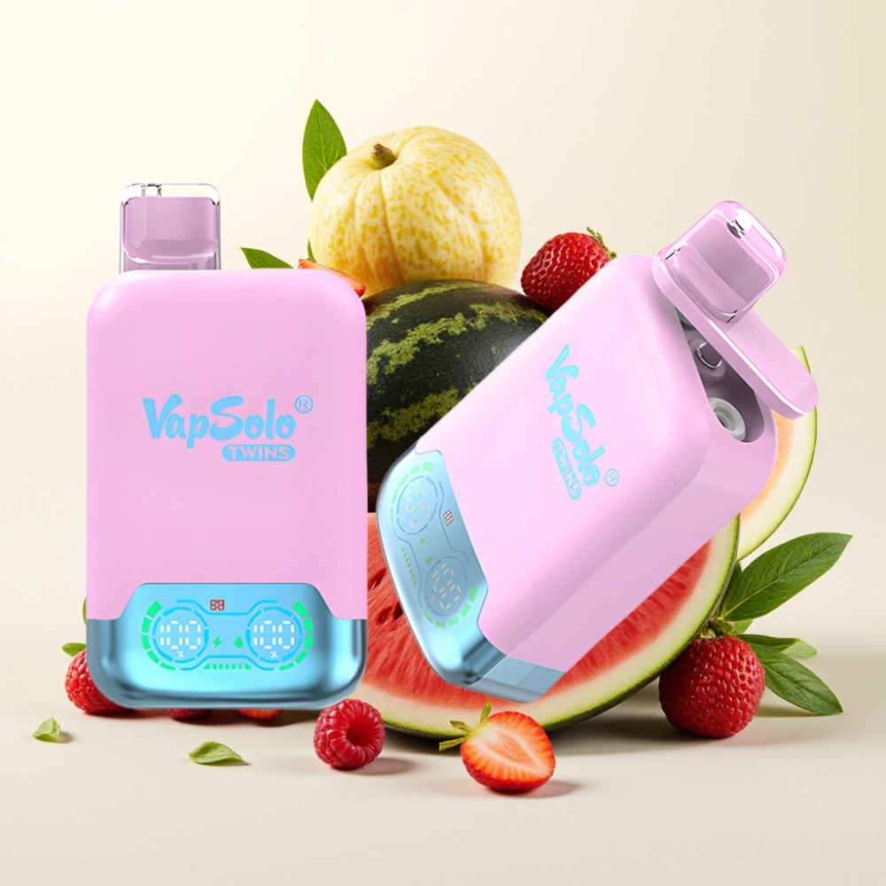 Vapsolo Twins 20000 Puffs Dragon Fruit Fresa Negra Helada & Sandía Frambuesa 40ml