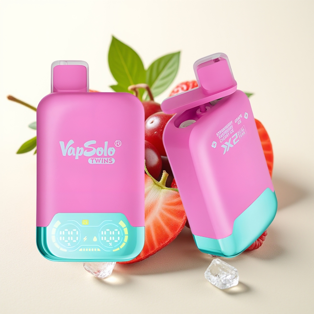 Vapsolo Twins 20000 Puffs Fresa Frambuesa Cereza Hielo & Uva Hielo 40ml