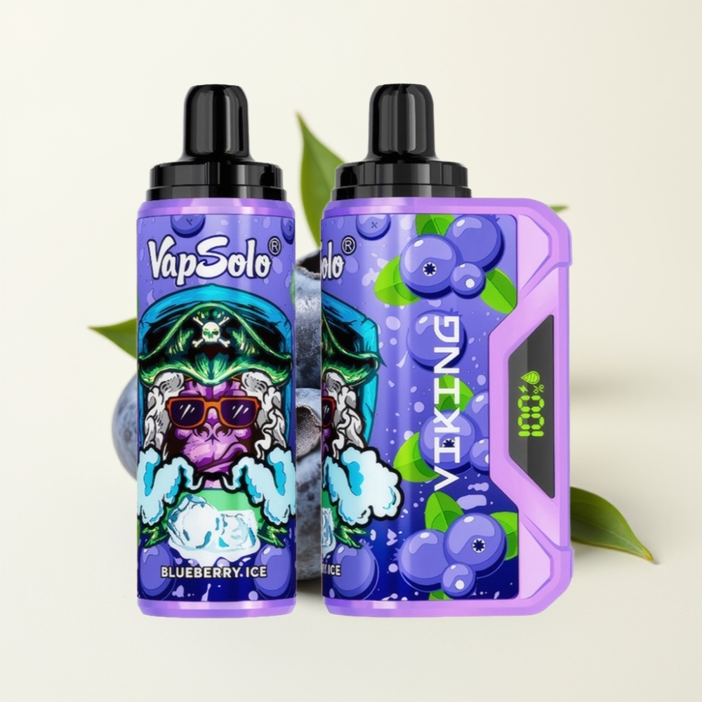 VapSolo VIKING 12000 Puffs Desechable Vape Arándano con Tipo-C y Pantalla LED