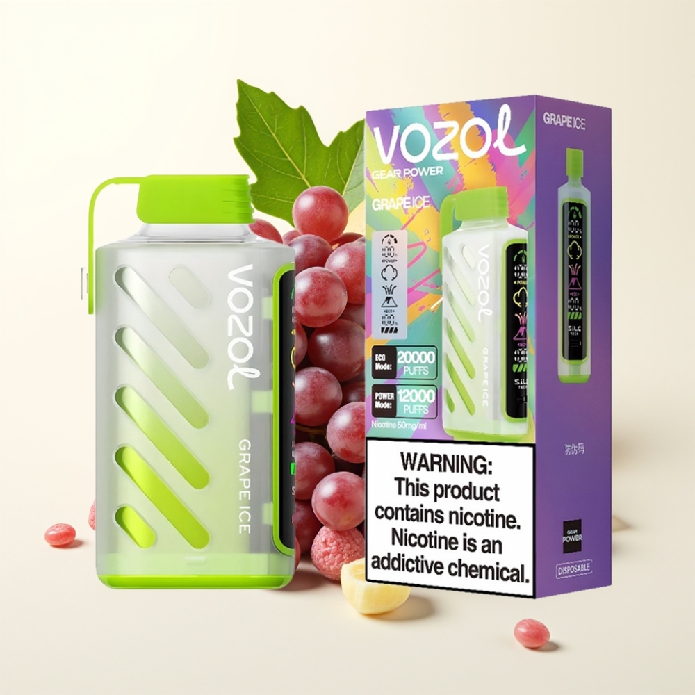 VOZOL Gear Power 20000 Puffs Desechable Uva Hielo Pantalla Completa