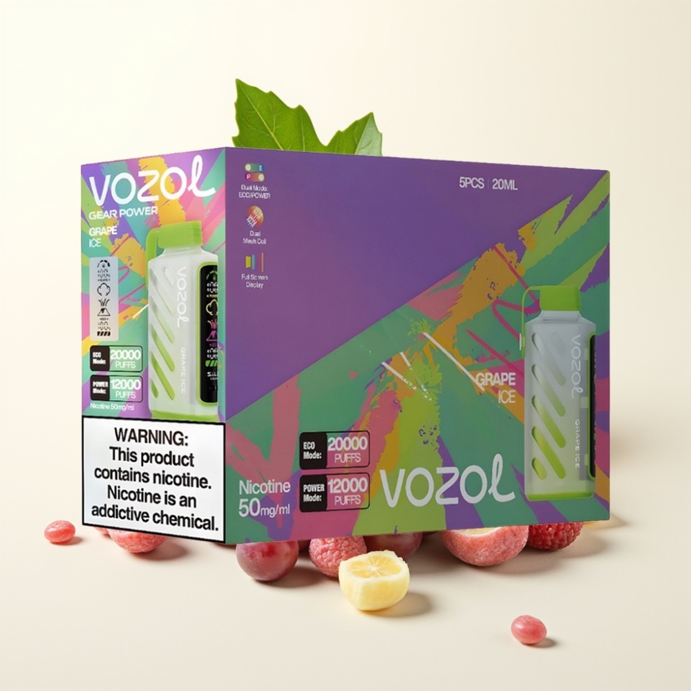 VOZOL Gear Power 20000 Puffs Desechable Uva Hielo Pantalla Completa