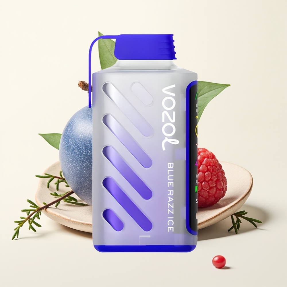 VOZOL Gear Power 20000 Puffs Dispositivo de Vapear Azul Frambuesa Helada con Pantalla Completa y Dual Mesh Coil