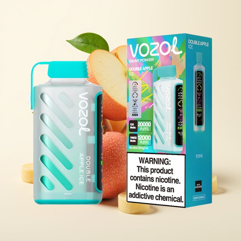 VOZOL Gear Power 20000 Puffs Doble Manzana Hielo Pantalla Completa 20mL