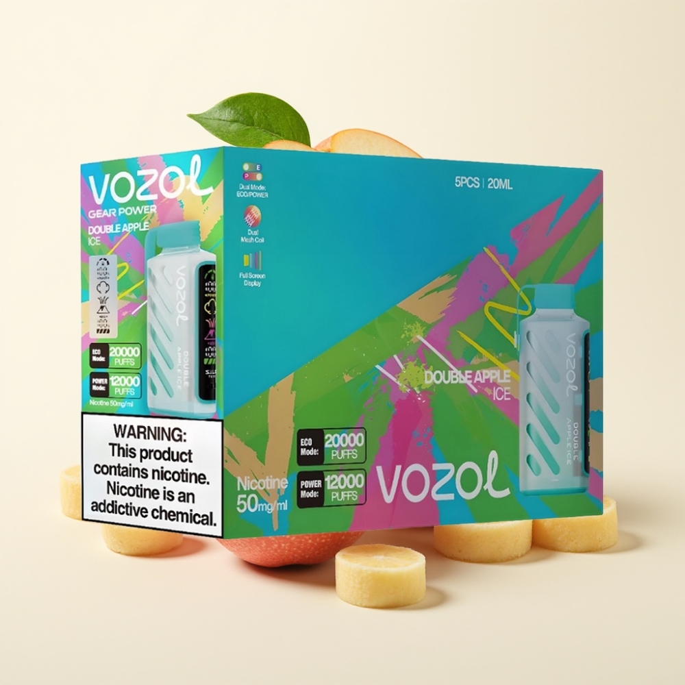 VOZOL Gear Power 20000 Puffs Doble Manzana Hielo Pantalla Completa 20mL