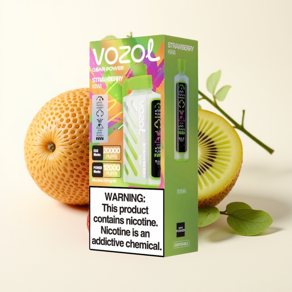 VOZOL Gear Power 20000 Puffs Fresa Kiwi Pantalla Completa Dual Mesh