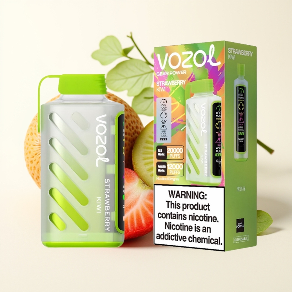 VOZOL Gear Power 20000 Puffs Fresa Kiwi Pantalla Completa Dual Mesh