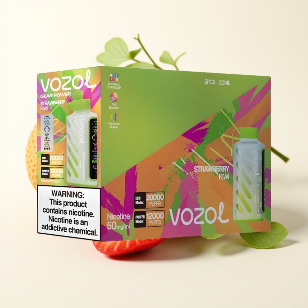 VOZOL Gear Power 20000 Puffs Fresa Kiwi Pantalla Completa Dual Mesh